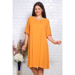 Rochie Karola din voal mustar