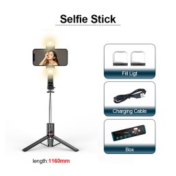 MXM Selfie stick cu Bluetooth + lumini LED și suport