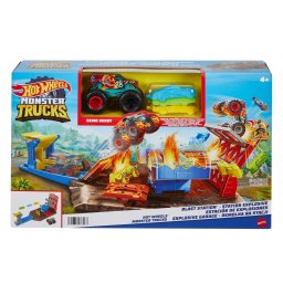 HOT WHEELS MONSTER TRUCKS SET BLAST STATION