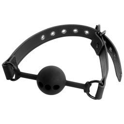 Fetish Submissive Bondage Breathable Silicone Ball Gag Black
