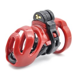 Brutus Cyborg Cage Chastity Cage Black-Red