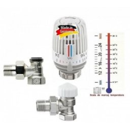 Robinet termostatic Heimeier cu scala de marcaj temperatura si robinet retur