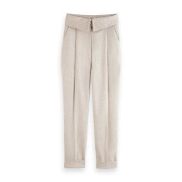 SCOTCH & SODA Pantaloni Lilly Waist Flap High Rise Tailored 177581 SC7031 soft ice melange