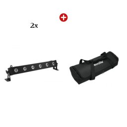 2 x Eurolite LED BAR-6 QCL RGB+UV + husa