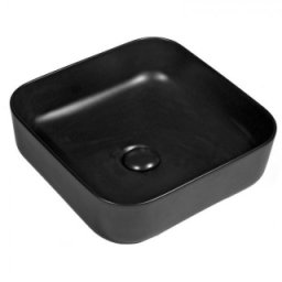 Lavoar patrat Fluminia Andra 38.5 cm, negru mat