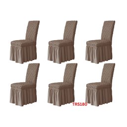 Huse Elastice Pt Scaune, Universale, 6 Buc./Set, Creponate Cu Volan, Cod TRS80