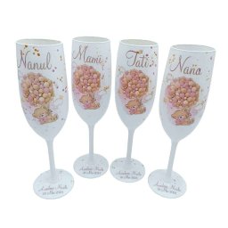 Set 4 pahare botez pentru parinti & nasi, Balloons, model personalizat - FEIS402038