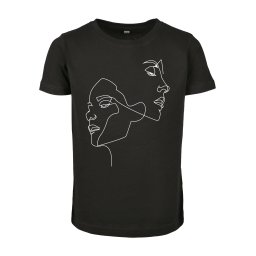 Children's single-breasted short-sleeved T-shirt black