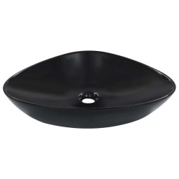 Chiuveta de baie, negru, 58,5x39x14 cm, ceramica GartenMobel Dekor