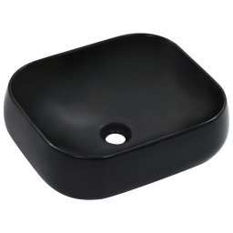 Chiuveta de baie, negru, 44,5x39,5x14,5 cm, ceramica GartenMobel Dekor