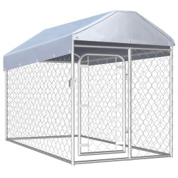 Padoc pentru caini de exterior cu acoperis, 200 x 100 x 125 cm GartenMobel Dekor