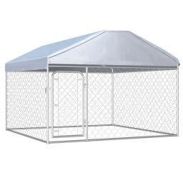 Padoc de caini de exterior cu acoperis, 200 x 200 x 135 cm GartenMobel Dekor