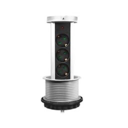 Prelungitor LogiLink 3 gniazda 1.8m czarno-srebrna