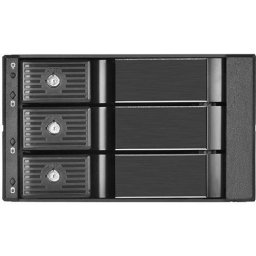 HDD Rack Rack pentru 2 dispozitive de 5,25" pentru trei sloturi SAS-12G / SATA 6Gbit/s de 3,5", fără tavă, cu înlocuire la cald, negru