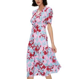 DIANE VON FURSTENBERG Rochie Anaba S/S DVFDS1S017EFMMP C2849 earth floral multi med pink