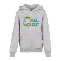 Children's colorful Star Wars logo with a heather gray hood