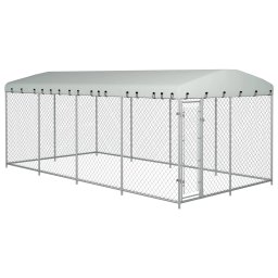 Padoc pentru caini de exterior, cu acoperis, 8 x 4 x 2,3 m GartenMobel Dekor