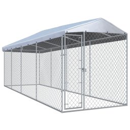 Padoc pentru caini de exterior, cu acoperis 760x190x225 cm GartenMobel Dekor