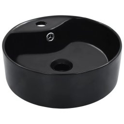 Chiuveta cu preaplin, negru, 36x13 cm, ceramica GartenMobel Dekor