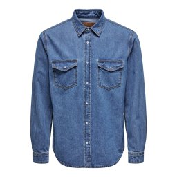 Only & Sons Cămașă 'Bane' albastru denim