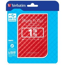 Hard disk extern Verbatim Disc extern Store & Go G2 2.5inch 1TB USB3.0, Roșu