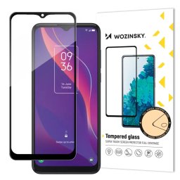 super tough Full Glue tempered glass full screen with frame Case Friendly TCL 306 black