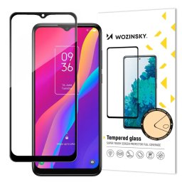 Full Glue tempered glass full screen with Case Friendly TCL 30E black frame
