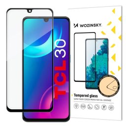 Full Glue tempered glass full screen with Case Friendly TCL 30 black frame