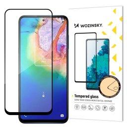Super Tough Full Glue Tempered Glass Full Screen With Frame Case Friendly TCL 20 5G Black