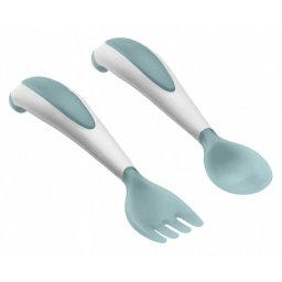 Set lingurita si furculita ergonomice Celadon green