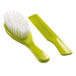 Set perie si pieptan pentru bebelusi Thermobaby Verde - RESIGILAT