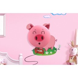 Lampa de perete Lovely Piggy, cu stickere