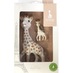 Vulli Set aniversar Girafa Sophie in cutie cadou cu breloc
