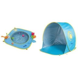 Pachet-Minipiscina de plaja cu jucarii 123 SOARE+Cort UV50 Sun Set