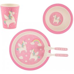SB Set de masa din bambus RAINBOW UNICORN