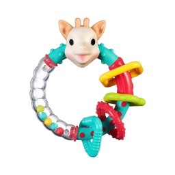 Zornaitoare multi-texturata Girafa Sophie, multicolora