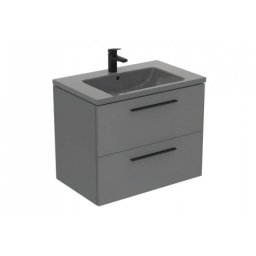 Set mobilier suspendat Ideal Standard I.Life B 80cm, cu 2 sertare, gri quartz mat
