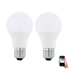 SET 2x bec LED RGBW dimabil Eglo 11587 A60 E27/9W/230V 2700-6500K + telecomandă