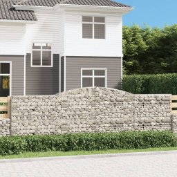 Cos gabion arcuit 400x30x120/140 cm fier galvanizat GartenMobel Dekor