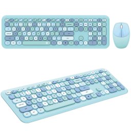 Kit wireless Tastatura si Mouse fara fir, Candy + 2.4 GHz receiver USB