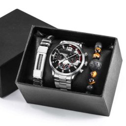 Set cadou elegant pentru barbati Raykard: Ceas clasic + 2 bratari de mana