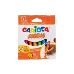 Creioane cerate Carioca Jumbo Neon, 8 culori/set