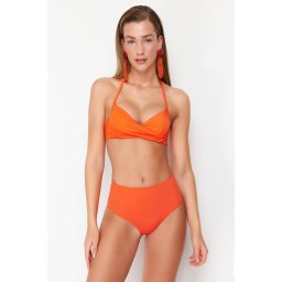 Trendyol Red High Waist Hipster Bikini Bottom