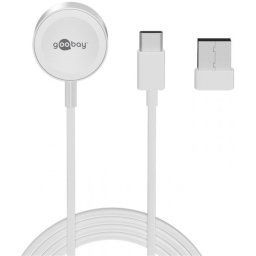 Cablu USB type C pentru incarcare Apple Watch + adaptor USB-A 1m, Goobay G65343