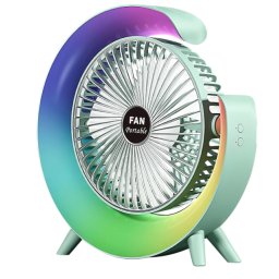 Mini ventilator de birou rotund cu LED RGB