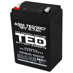 Acumulator AGM VRLA 12V 2,7A dimensiuni 70mm x 47mm x h 98mm F1 TED Battery Expert Holland TED003119 (20)