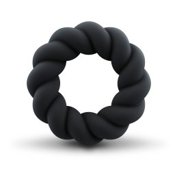 Rocks-Off Twist Non Vibrating Liquid Silicone Ring Black
