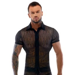 Svenjoyment Tight Half-Sleeve Lace Shirt 2161656 Black M