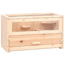 Cusca pentru hamsteri, 60x30x35 cm, lemn masiv de brad GartenMobel Dekor