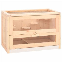 Cusca pentru hamsteri, 60x35,5x42 cm, lemn masiv de brad GartenMobel Dekor